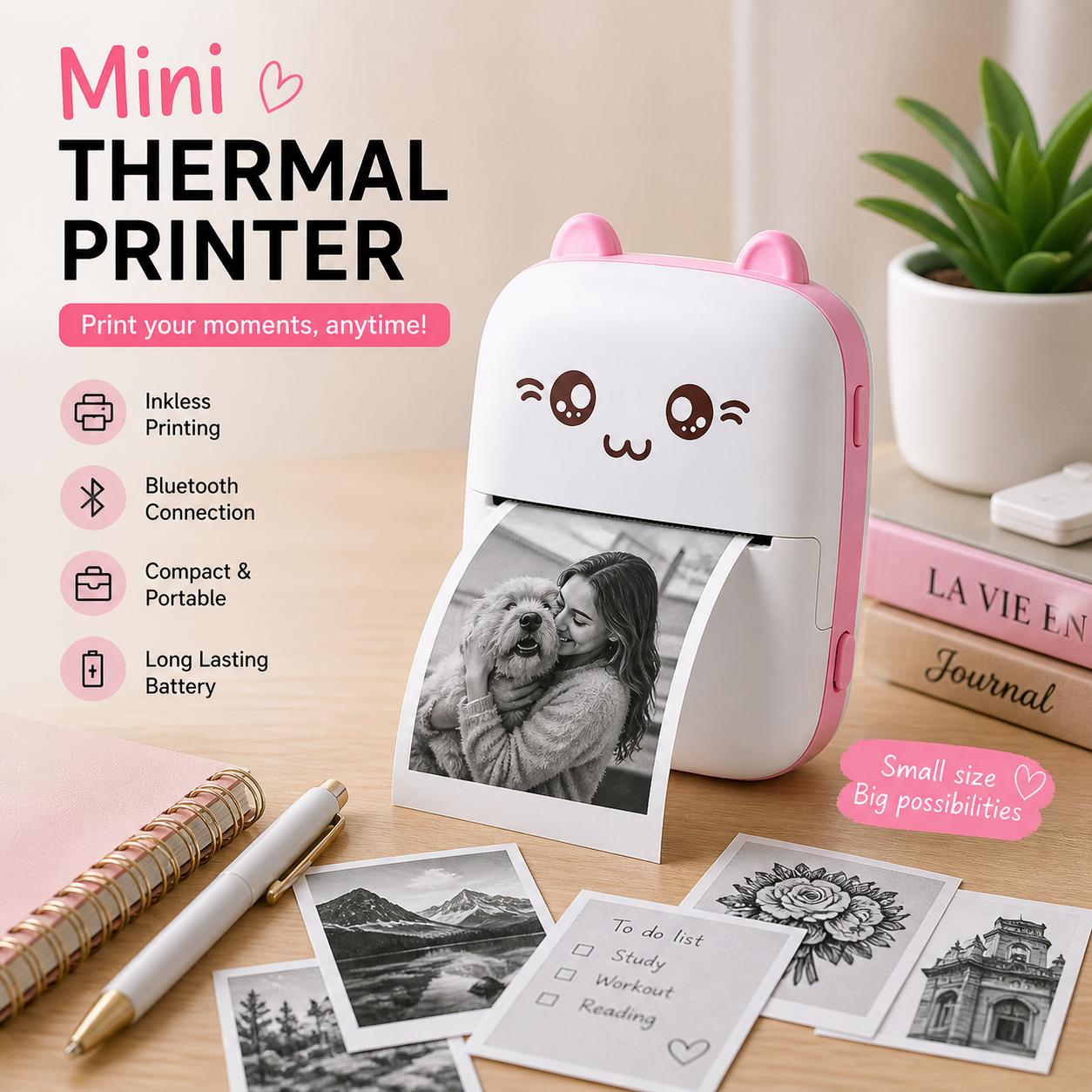 Portable Mini Thermal Printer | Wireless Inkless Pocket Printer – LUMET